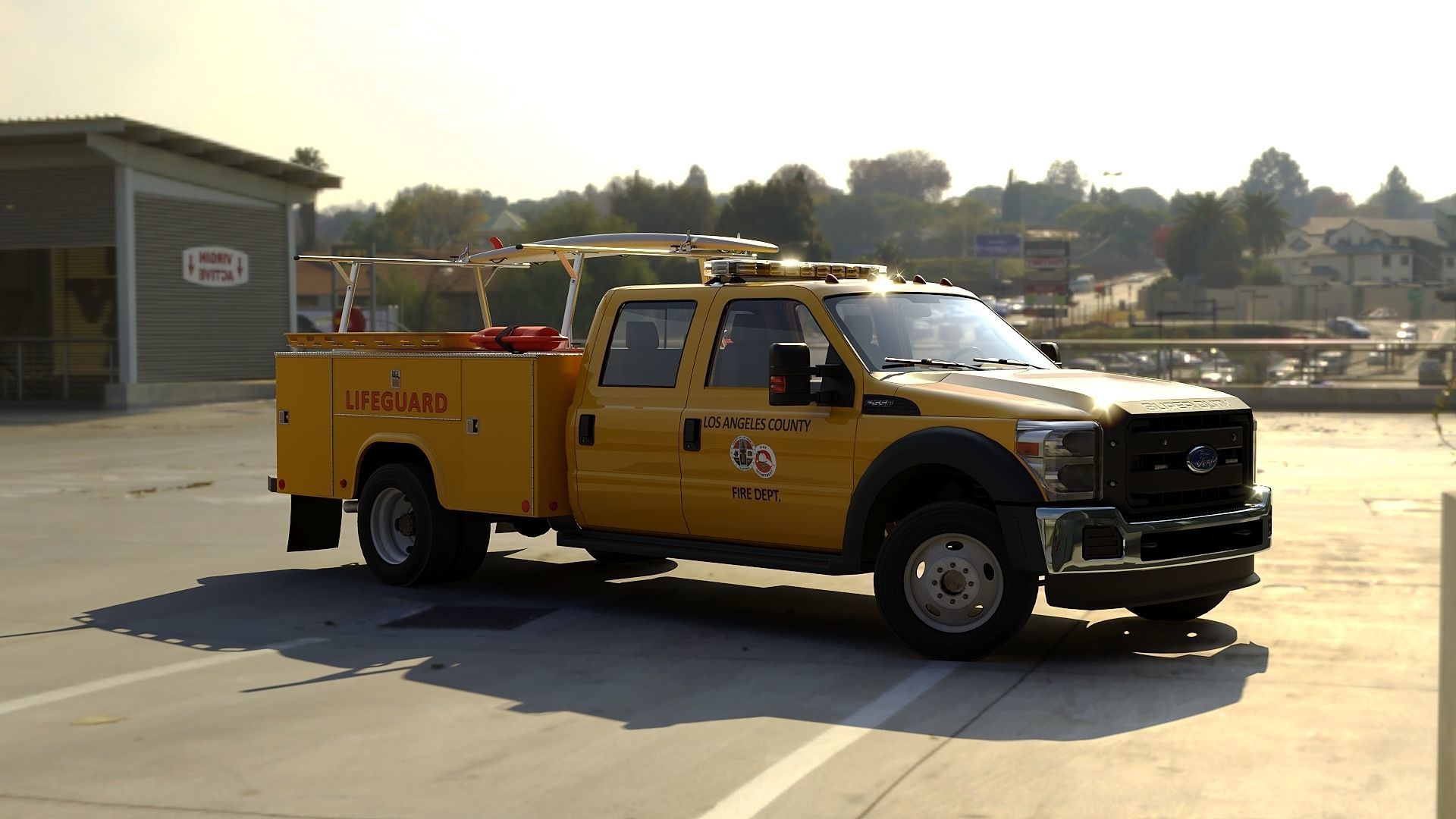 LifeGuard truck Los Angeles  Low-poly 3D model_32