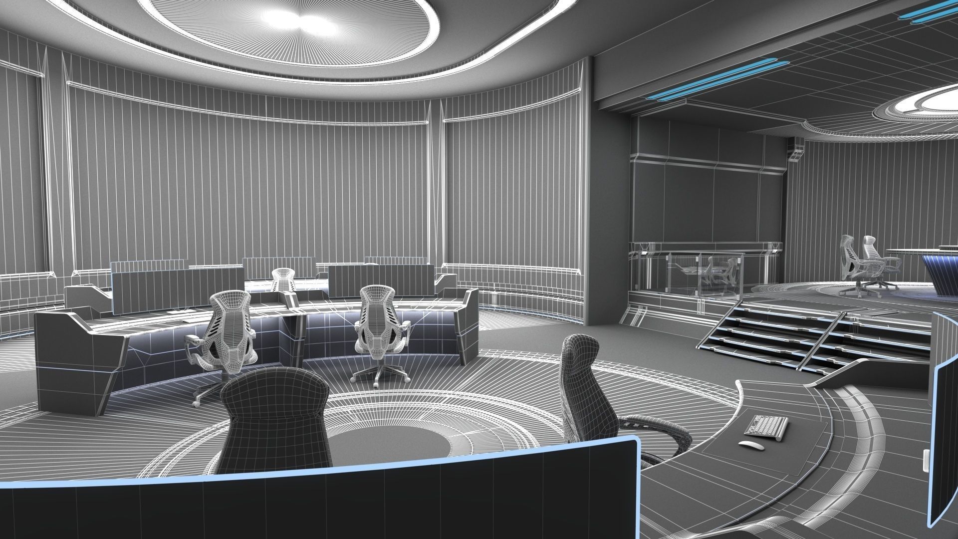 monitoring Center Command Center 3D model_13