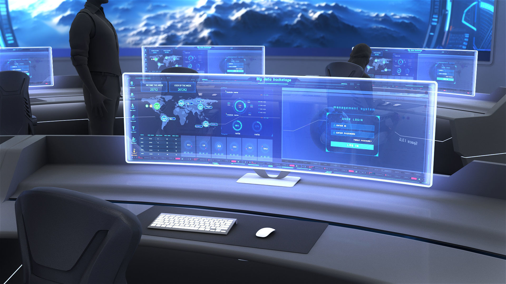 monitoring Center Command Center 3D model_11