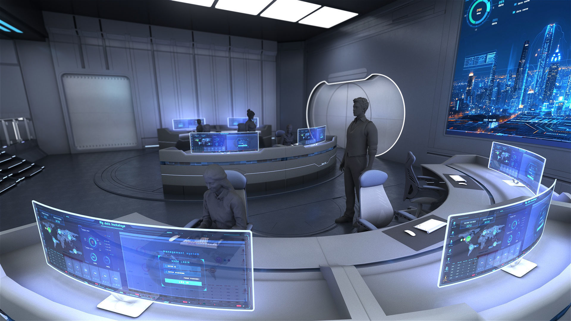 monitoring Center Command Center 3D model_9
