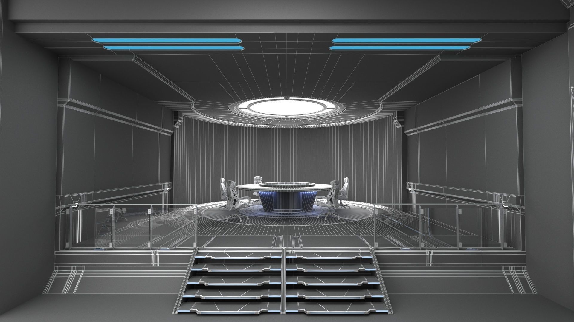 monitoring Center Command Center 3D model_17