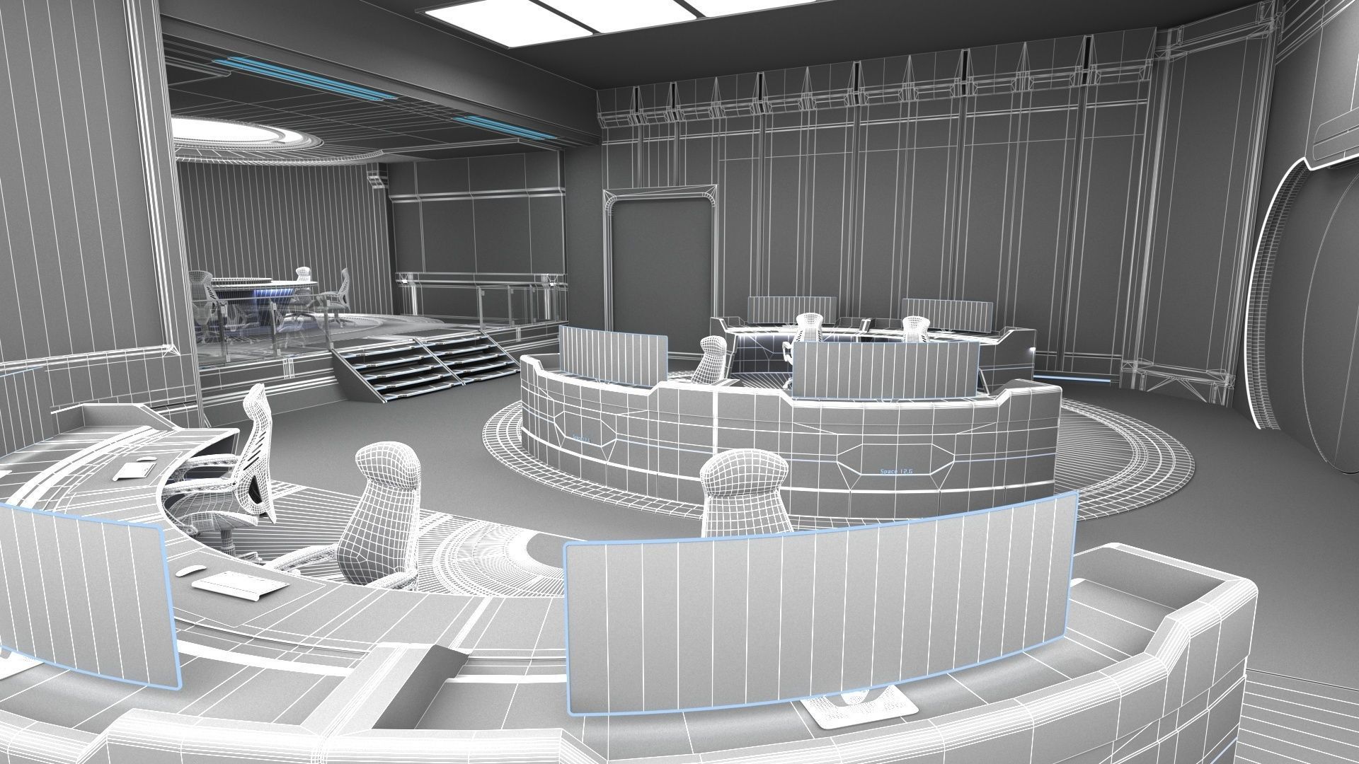 monitoring Center Command Center 3D model_14