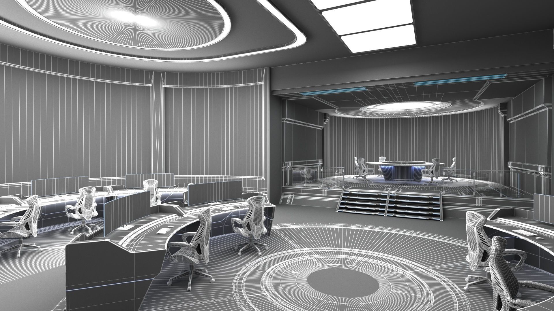 monitoring Center Command Center 3D model_12