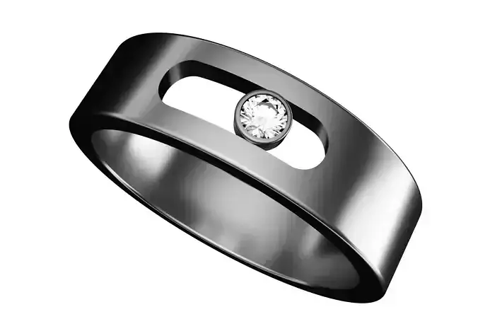2024 exquisite mens diamond white gold wedding band us size 9 3D print model