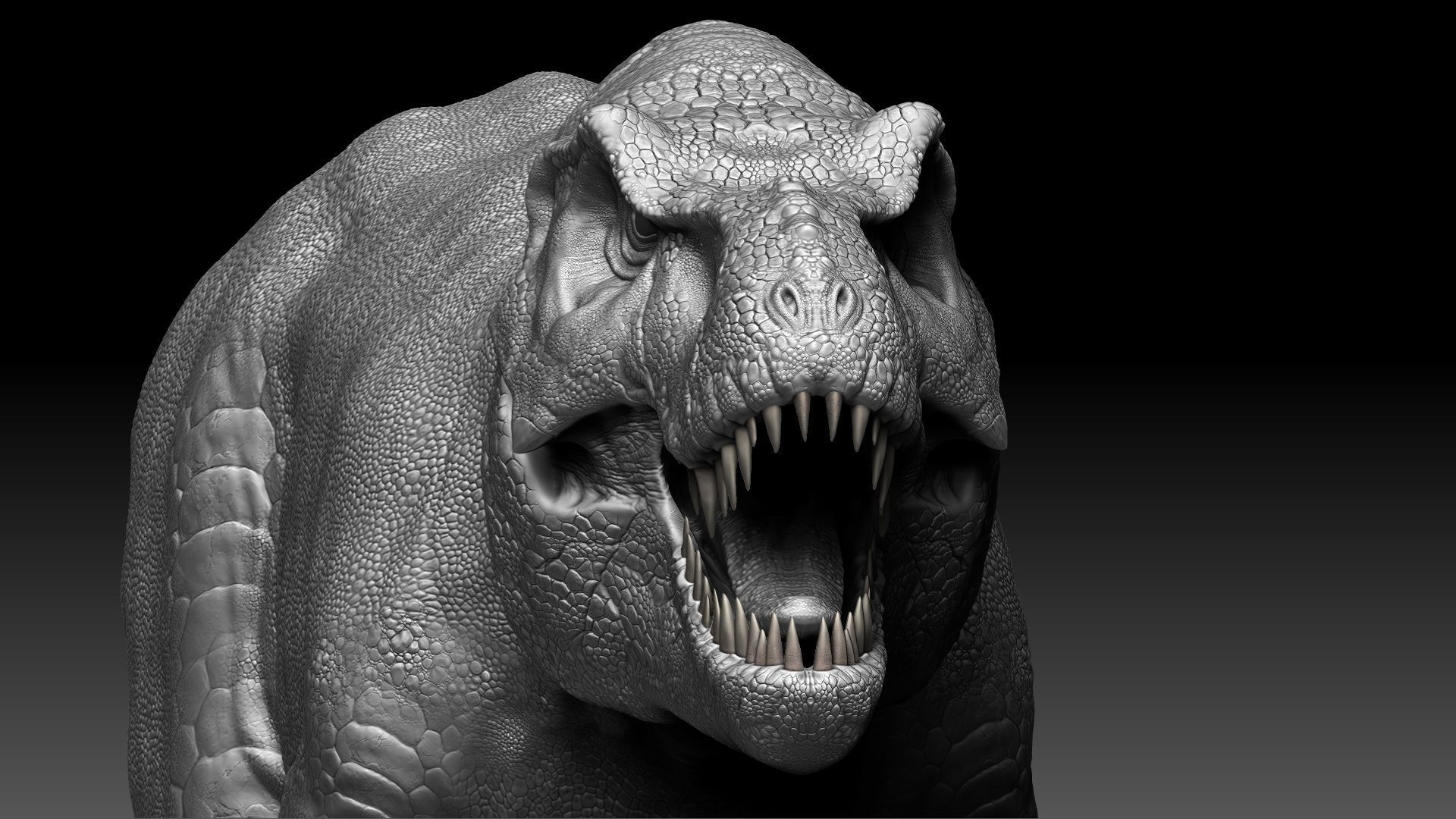 Dinosaur Tyrannosaurus Rex Stan Sculpt Project 3D model_11