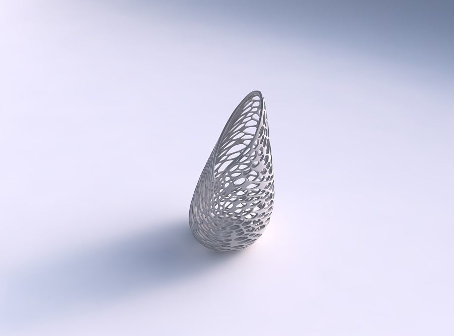 Vase Flame twisted with dense organic lattice 3D print model_0