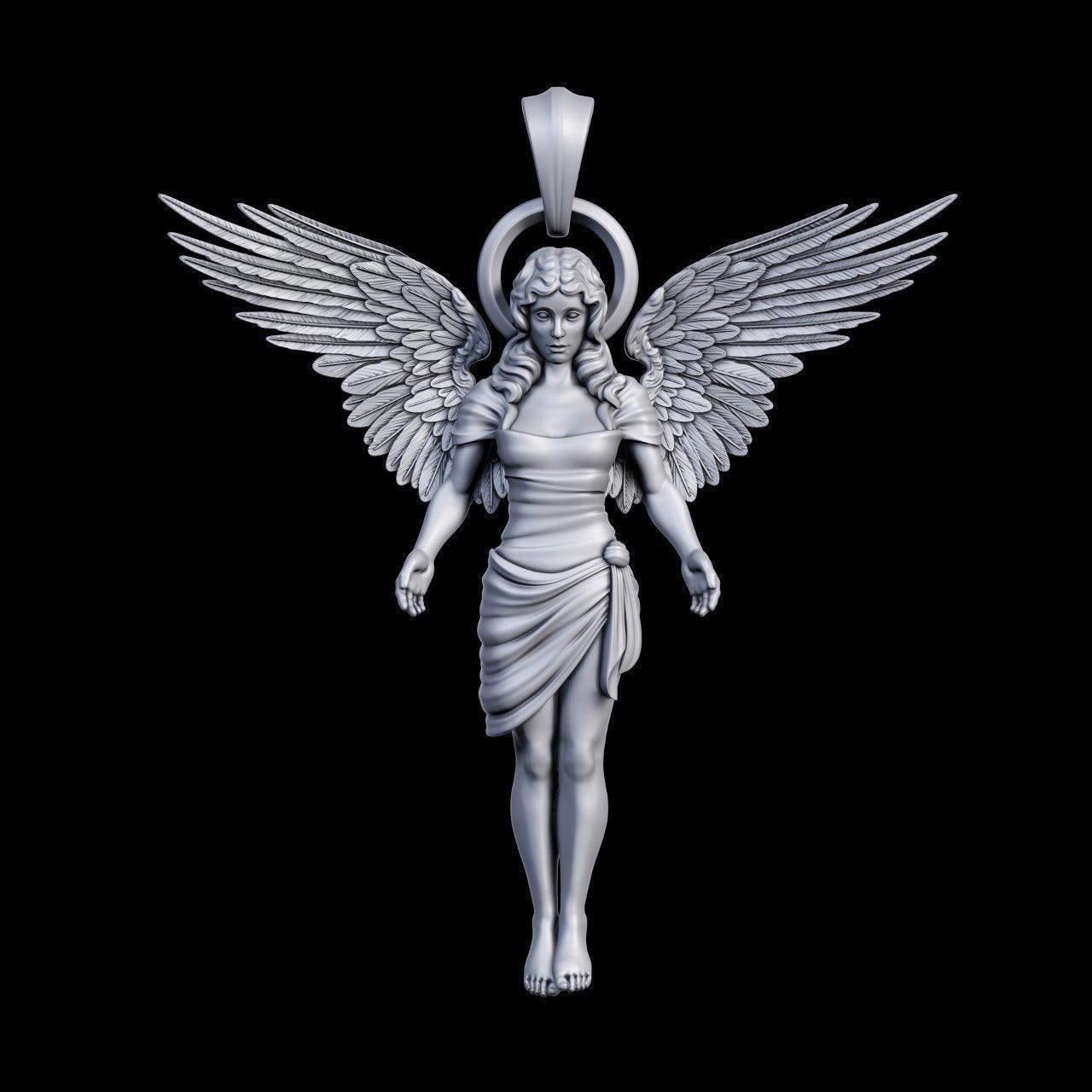 Angel Pendant 3D print model_6