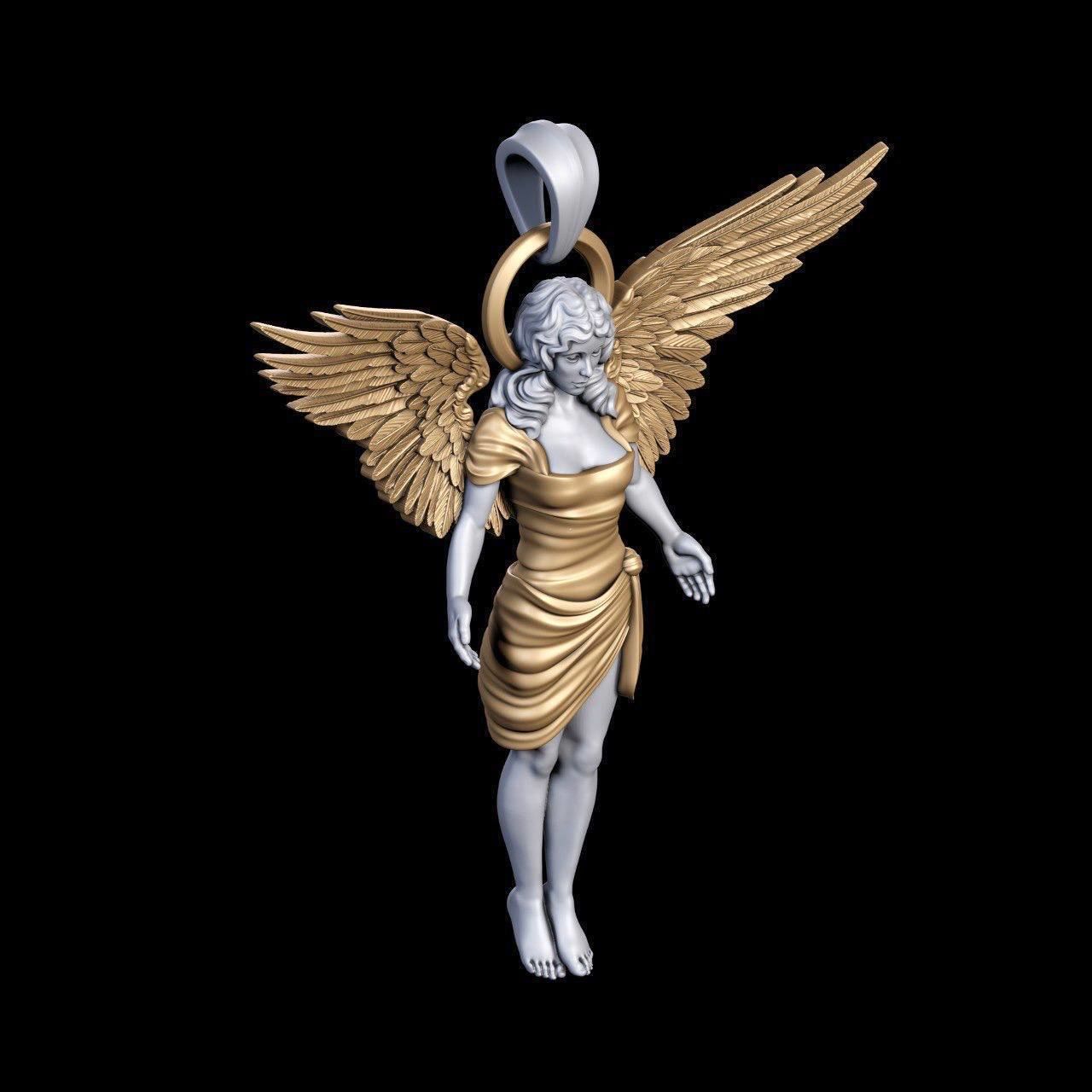 Angel Pendant 3D print model_4