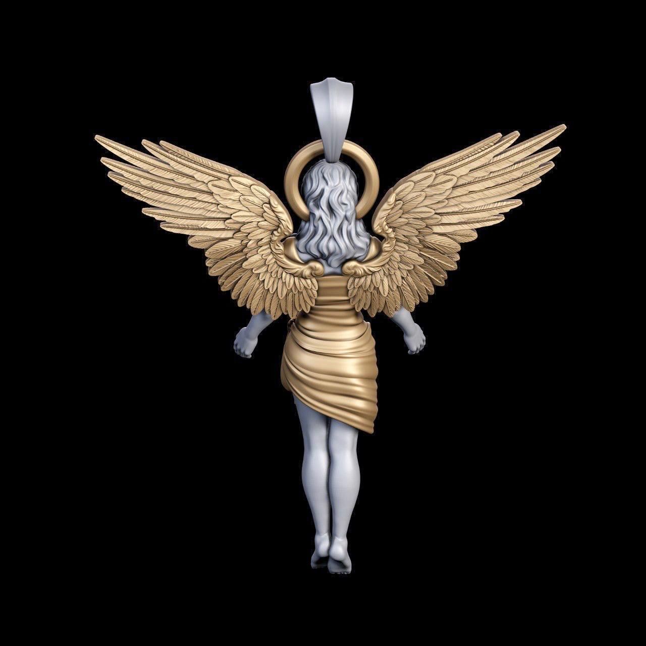 Angel Pendant 3D print model_3
