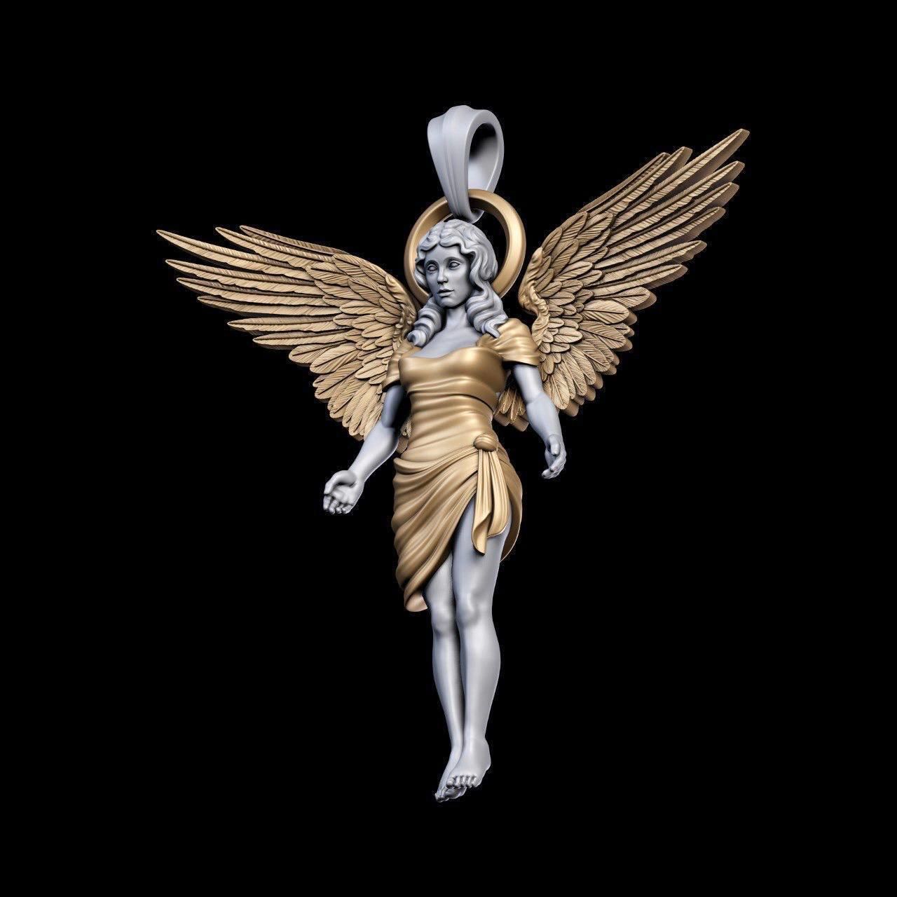 Angel Pendant 3D print model_2