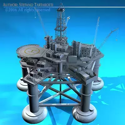 Oil platform 3D model