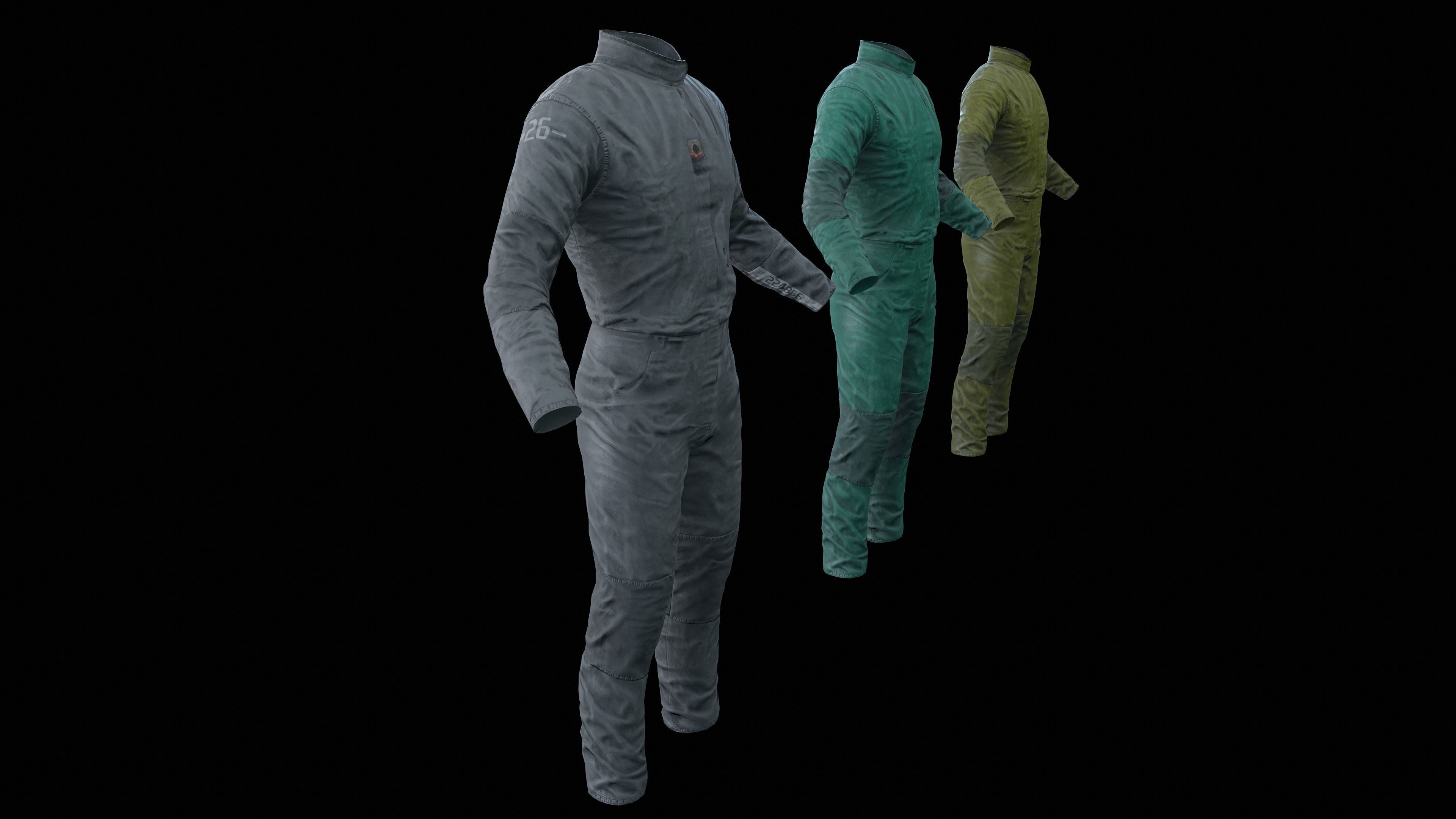 Sci-Fi Jumpsuit Low-poly 3D model_8