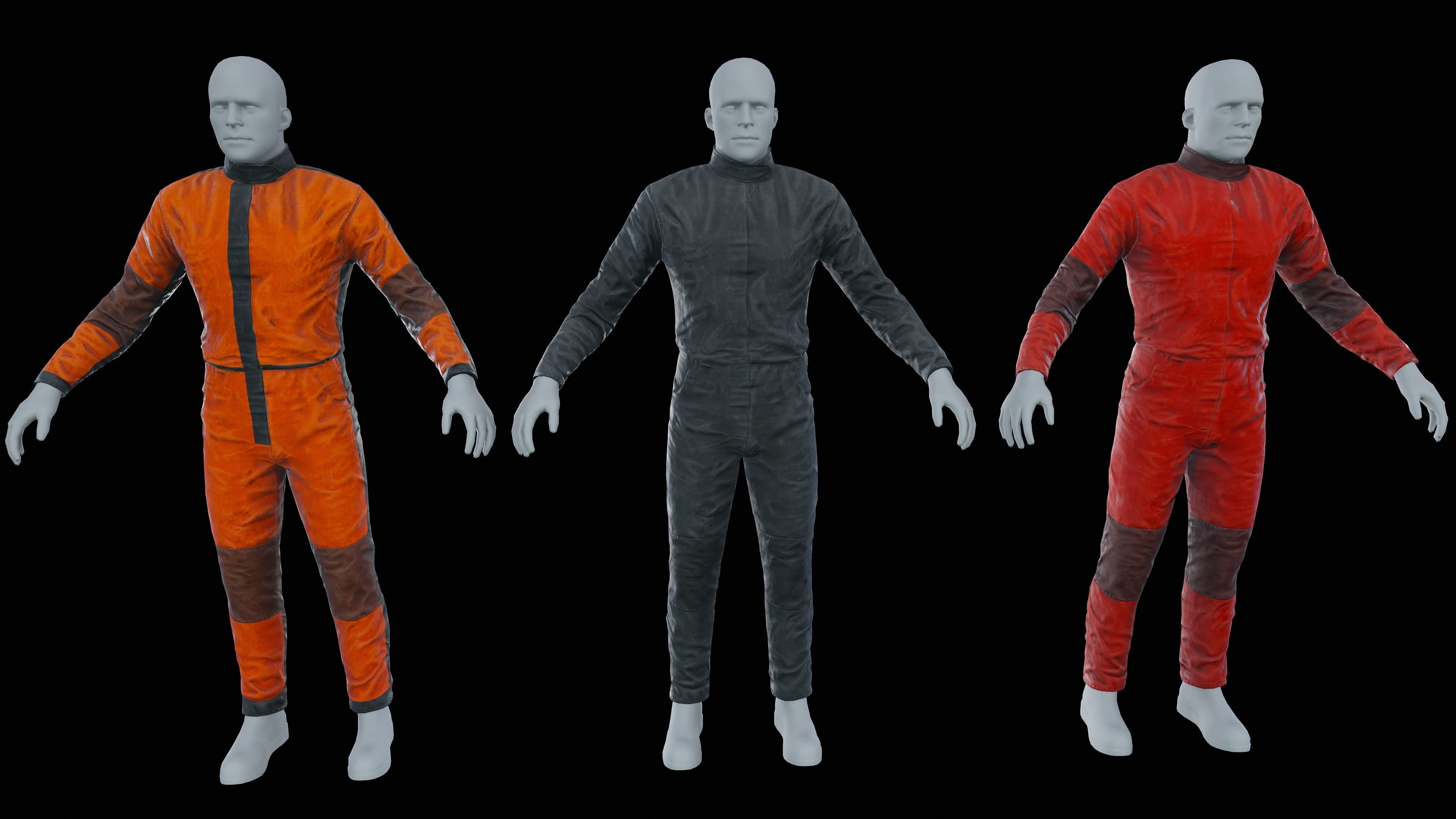 Sci-Fi Jumpsuit Low-poly 3D model_7