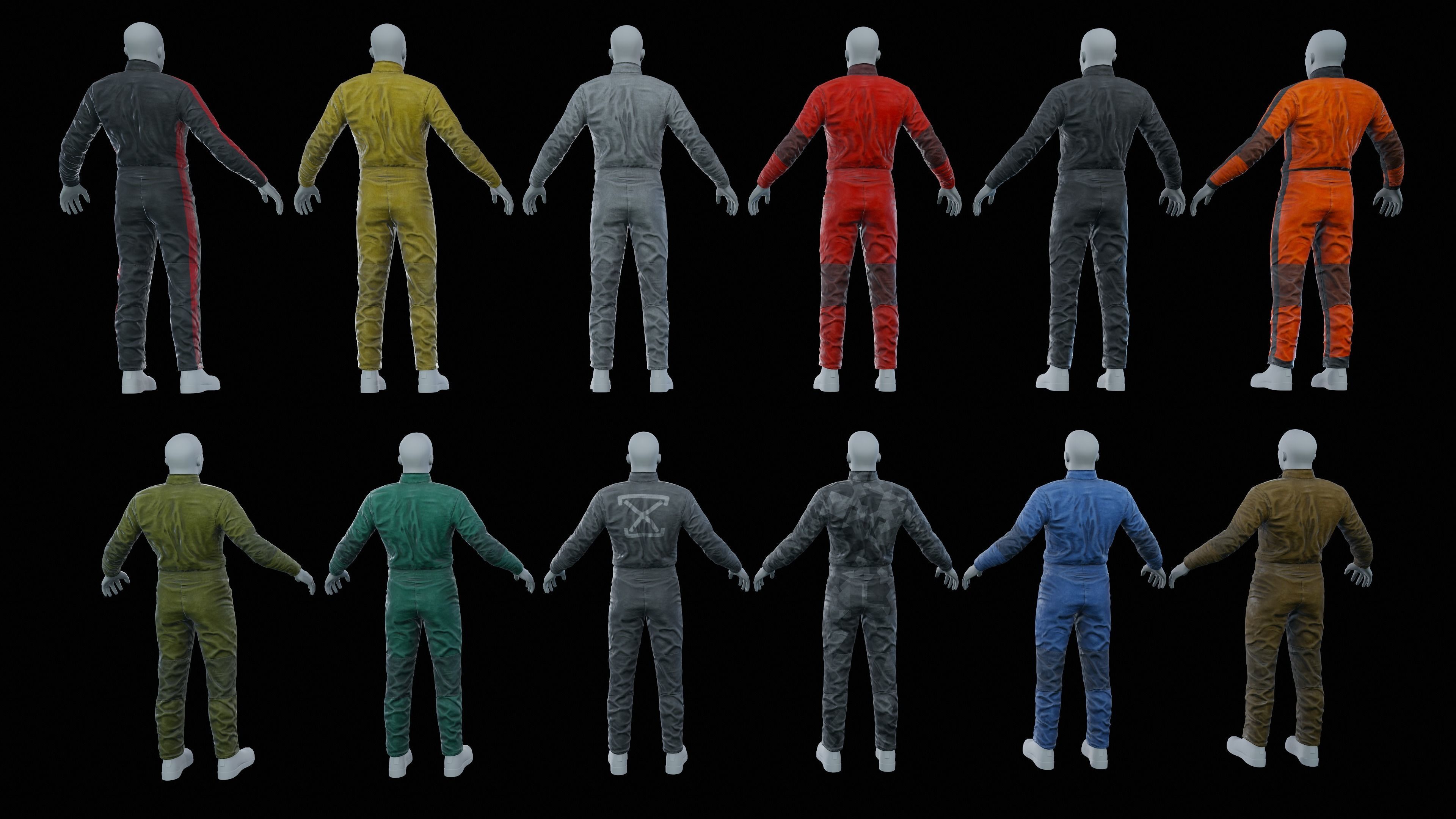 Sci-Fi Jumpsuit Low-poly 3D model_11