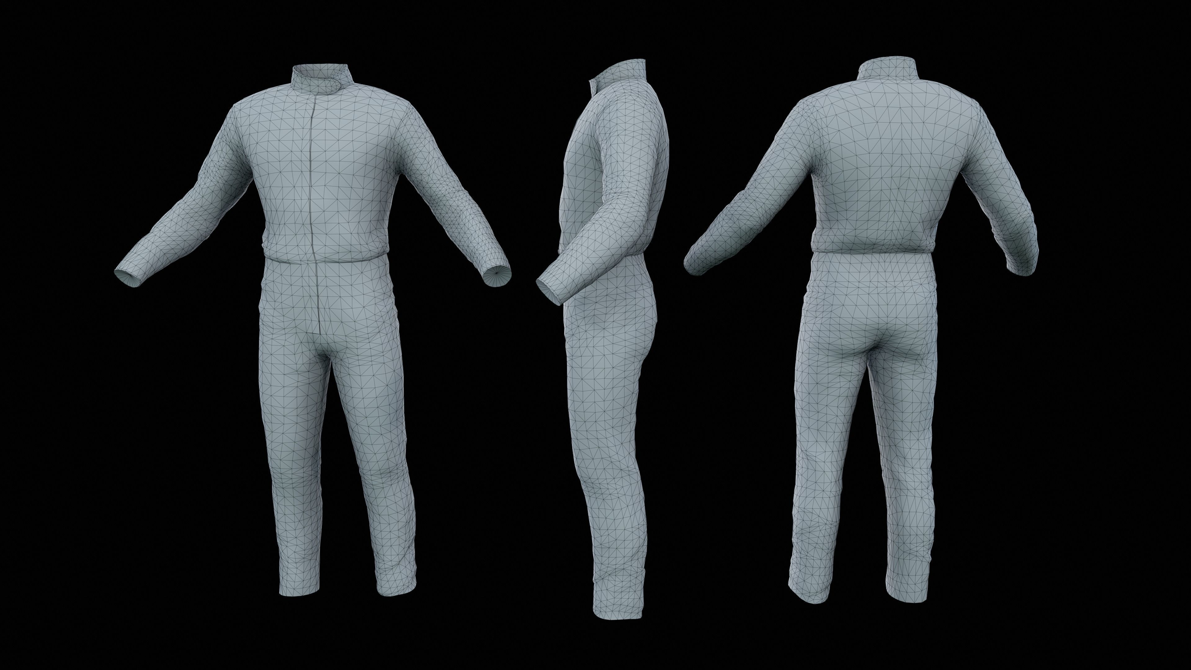 Sci-Fi Jumpsuit Low-poly 3D model_4