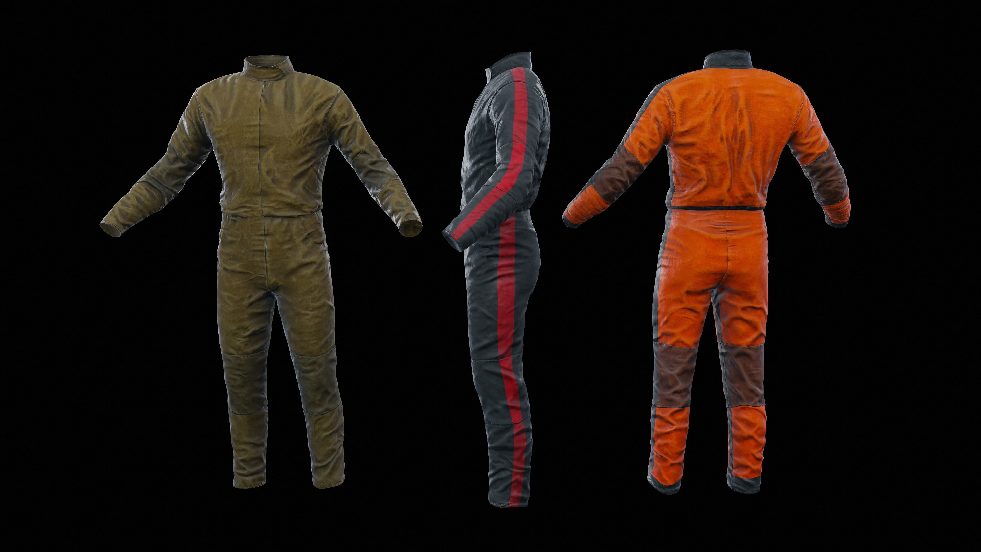 Sci-Fi Jumpsuit Low-poly 3D model_3