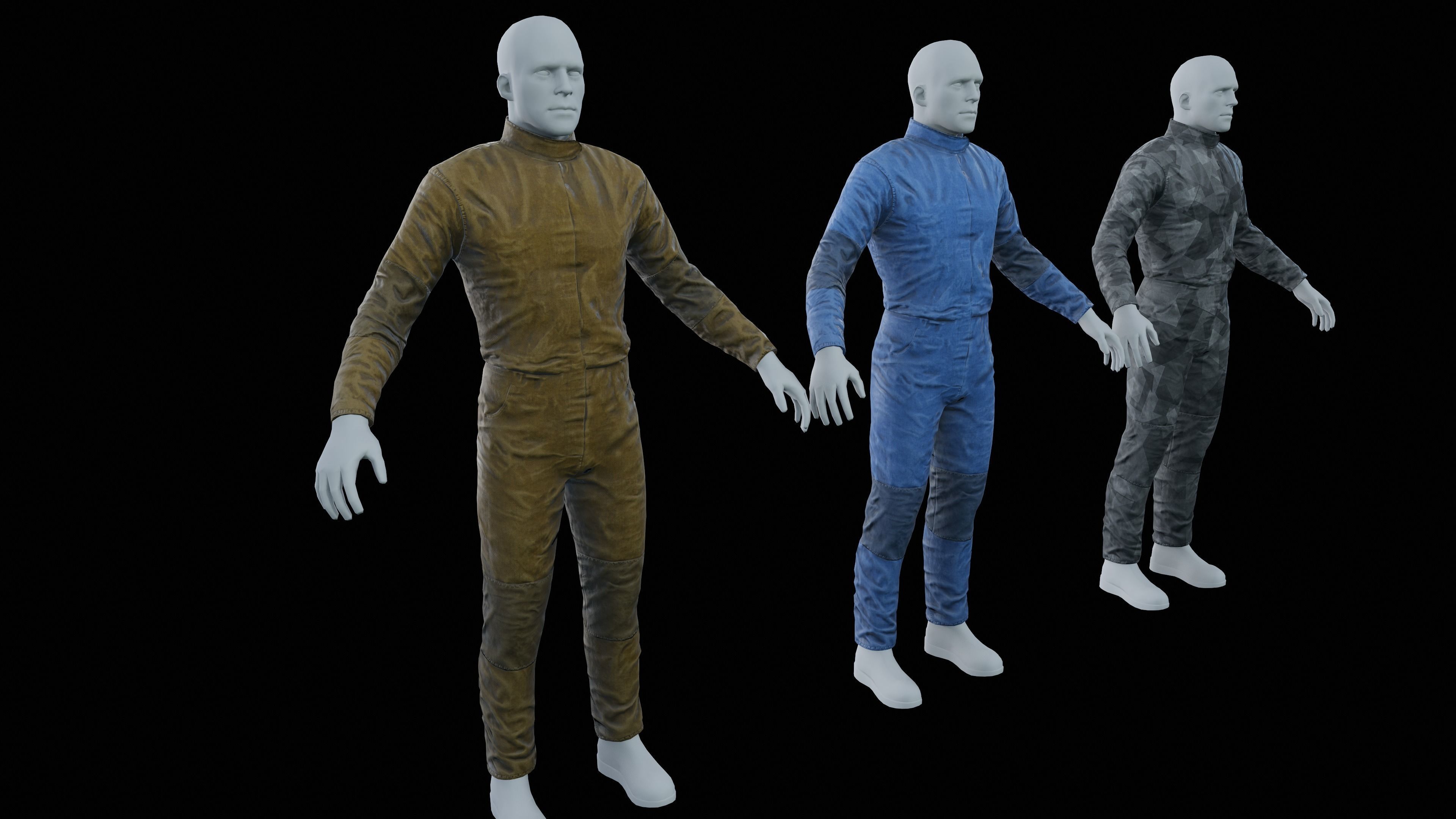 Sci-Fi Jumpsuit Low-poly 3D model_9