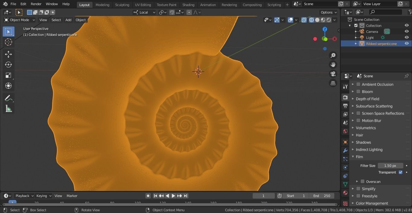 Serpenticone shell ornamented ventral ribs 3D print model_8