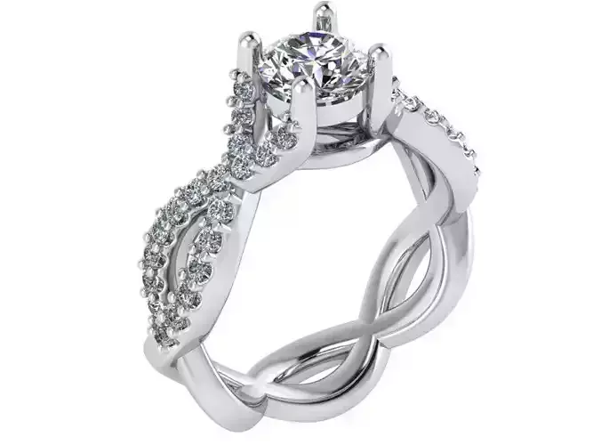 Round Diamond Twisted Ring 1942