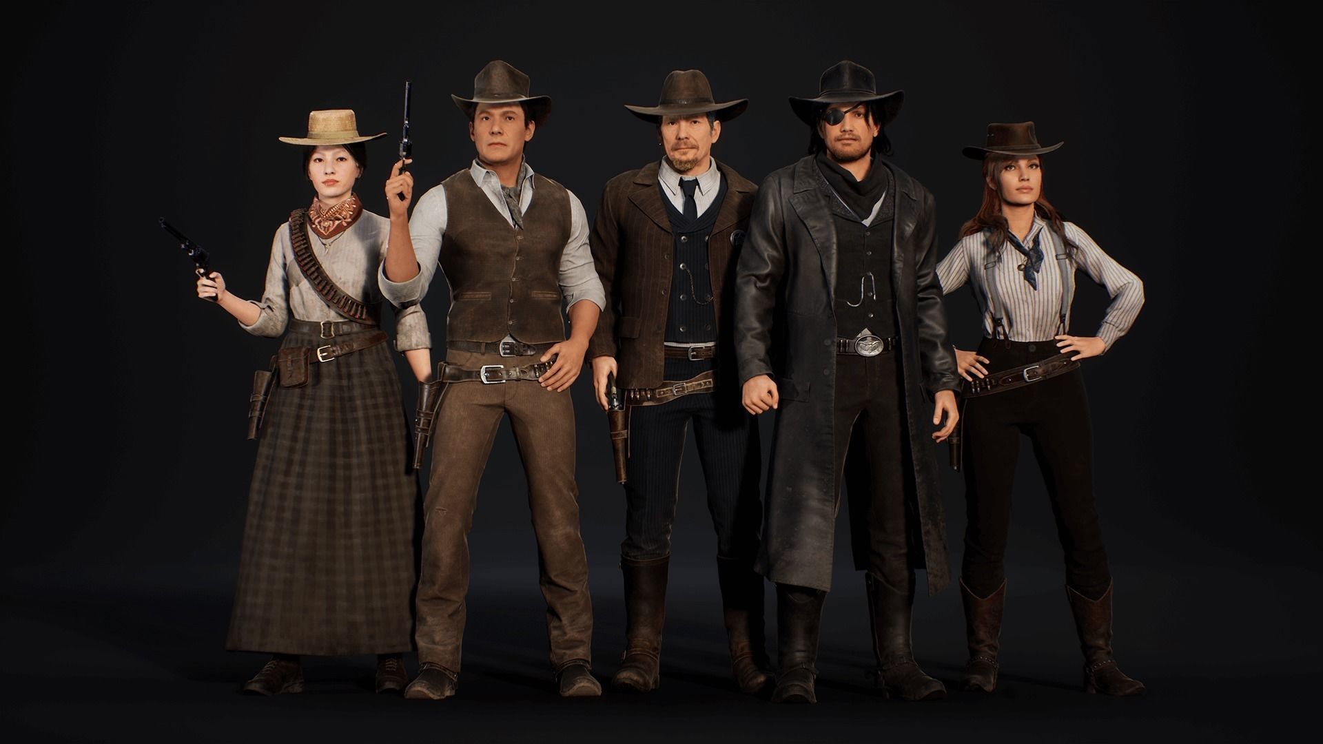 MetaHuman Western Bundle - Set of clothes and hairstyles Low-poly 3D model_30