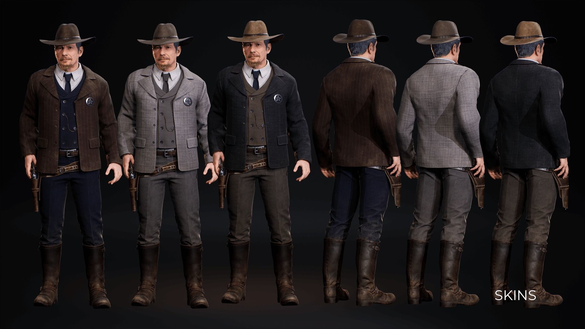 MetaHuman Western Bundle - Set of clothes and hairstyles Low-poly 3D model_9
