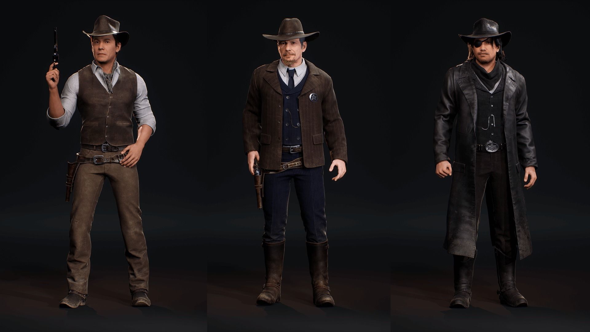 MetaHuman Western Bundle - Set of clothes and hairstyles Low-poly 3D model_3