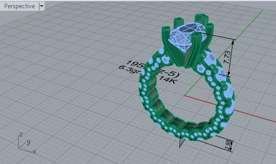 Pear Diamond Ring 1954 3D print model_7