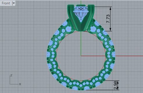 Pear Diamond Ring 1954 3D print model_5