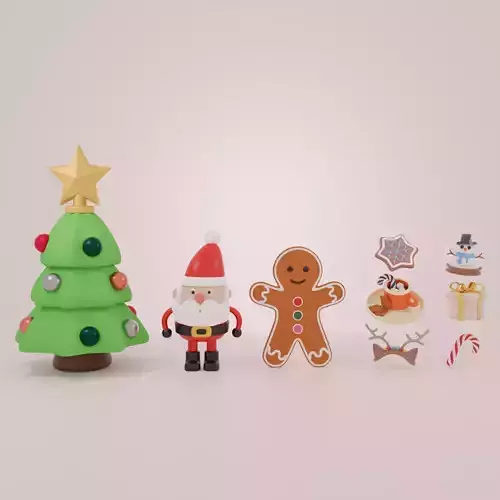 Christmas Asset Low Poly 3D Model Low-poly 3D model