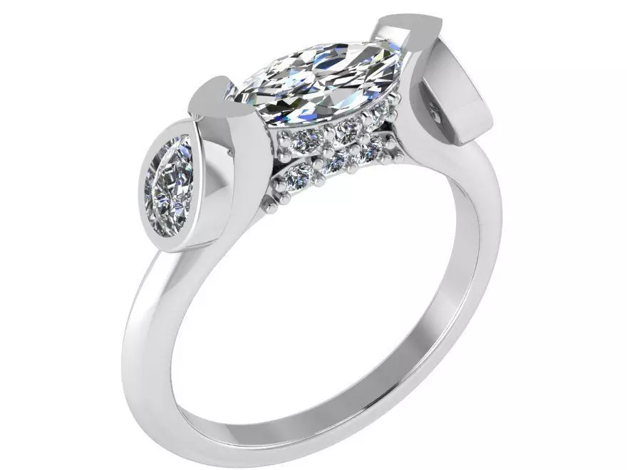 Marquise Diamond Ring 1962 3D print model