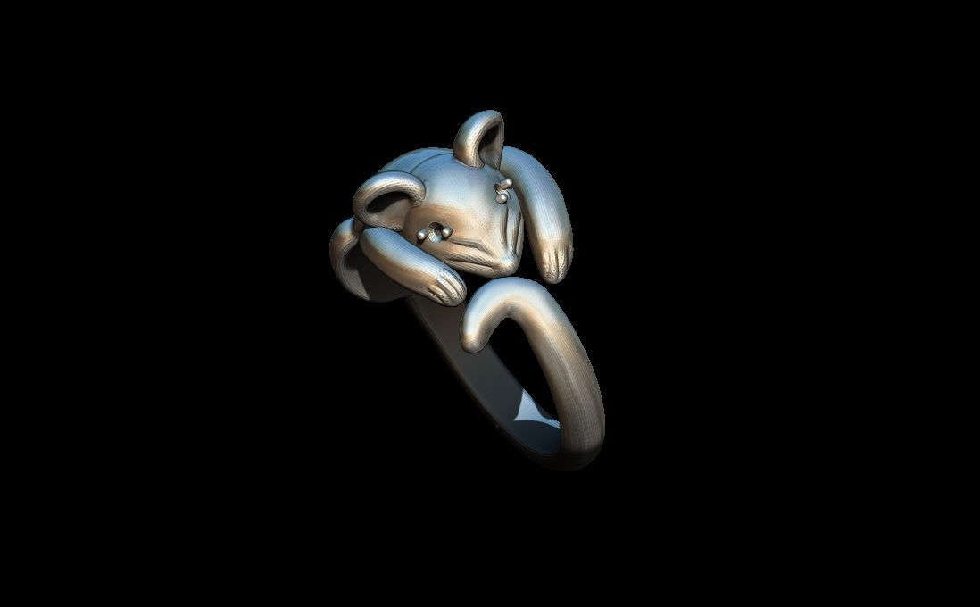 Mouse ring 3D print model_3