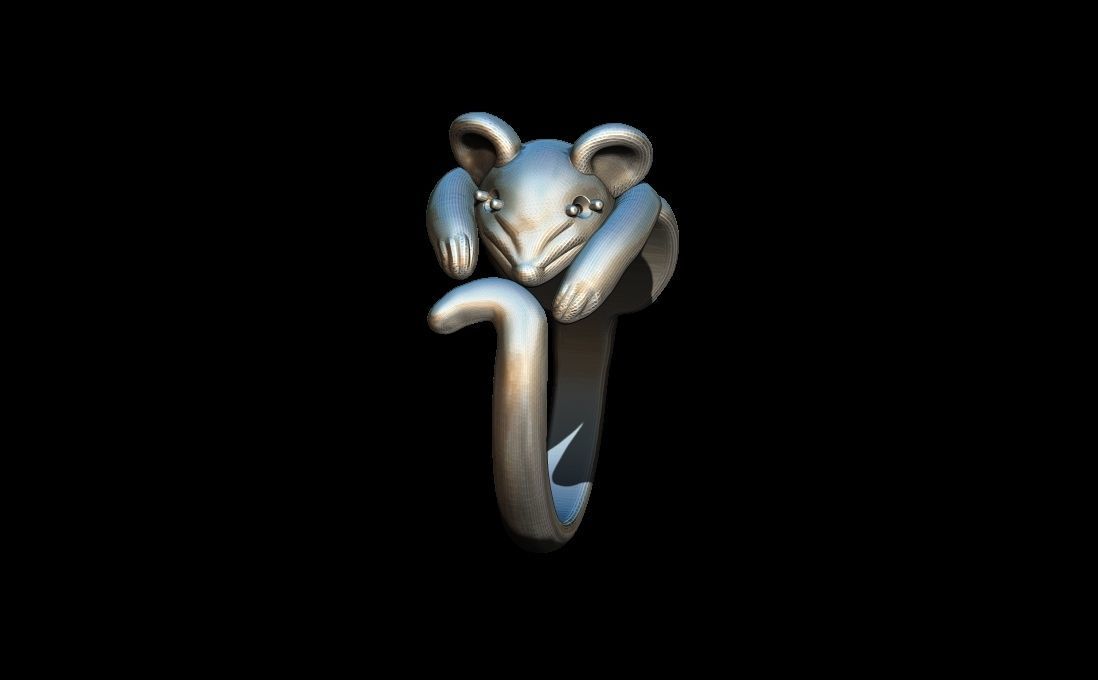 Mouse ring 3D print model_6