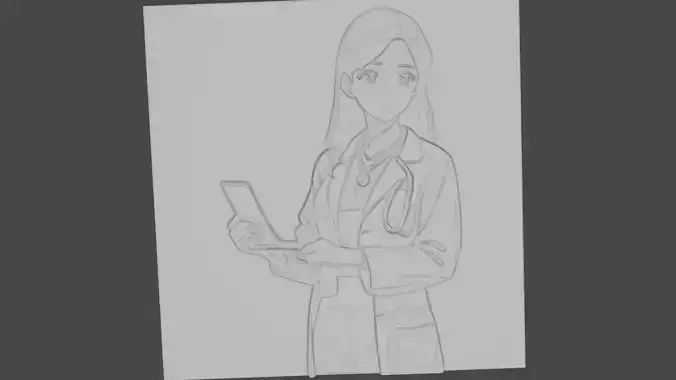 Doctor girl art cute Free 3D print model