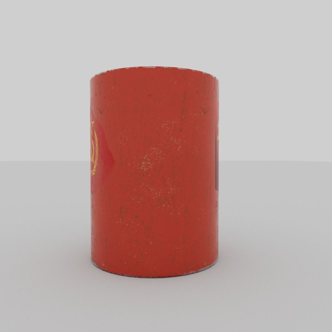 Soviet Union barrel Low-poly 3D model_3