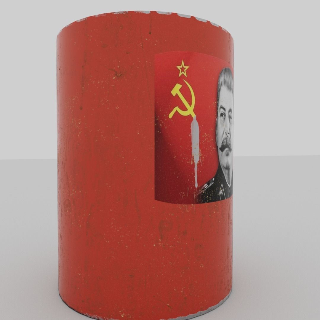 Soviet Union barrel Low-poly 3D model_10