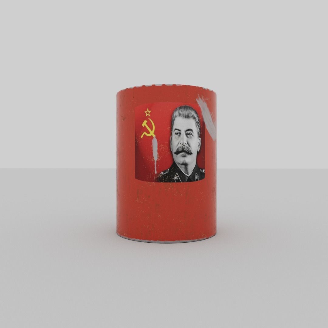Soviet Union barrel Low-poly 3D model_2