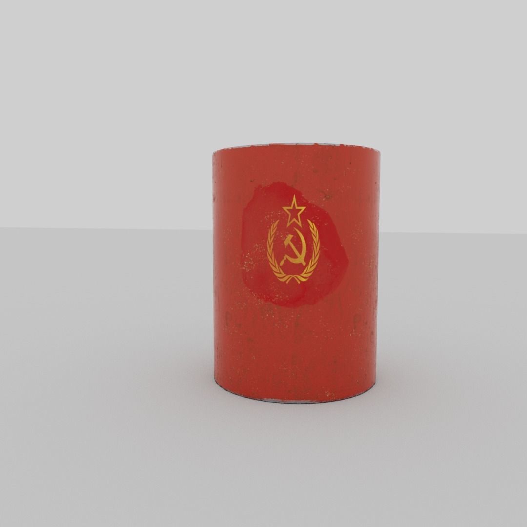 Soviet Union barrel Low-poly 3D model_6