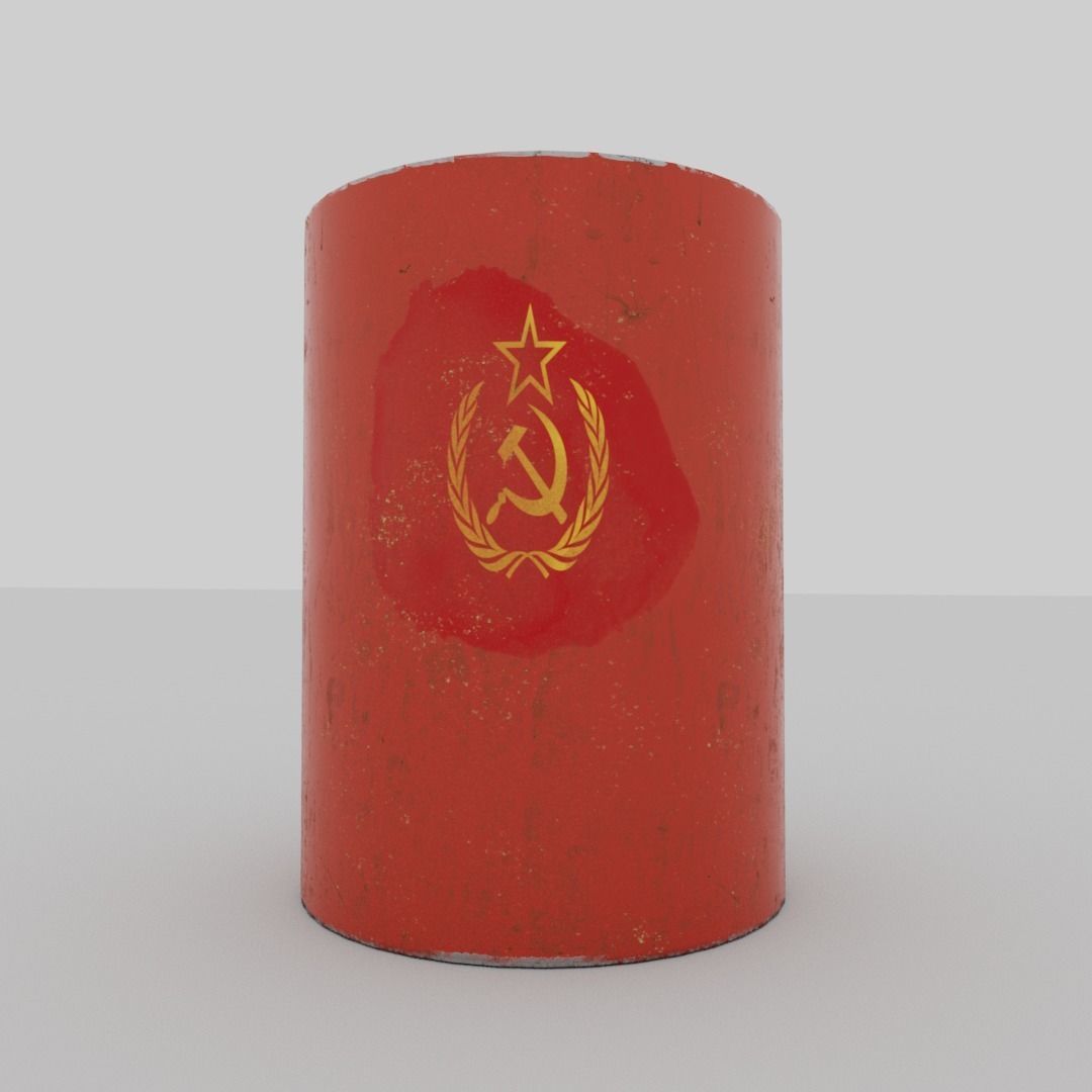 Soviet Union barrel Low-poly 3D model_7