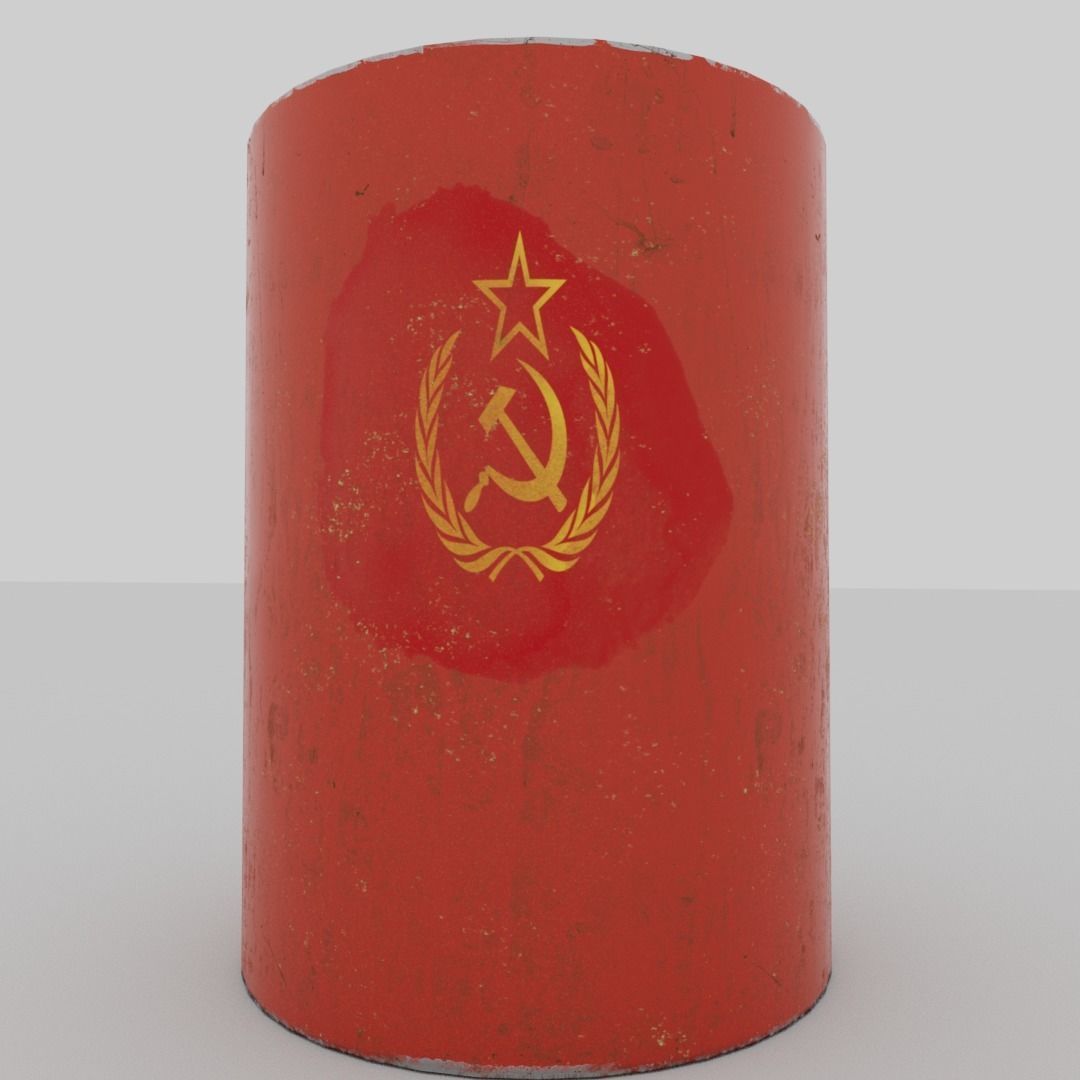 Soviet Union barrel Low-poly 3D model_8