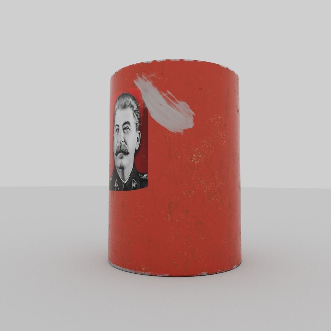 Soviet Union barrel Low-poly 3D model_4