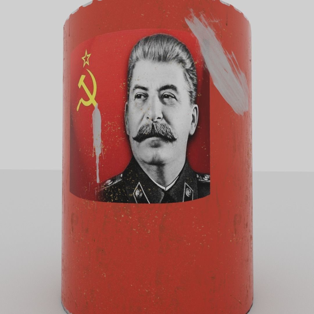 Soviet Union barrel Low-poly 3D model_9