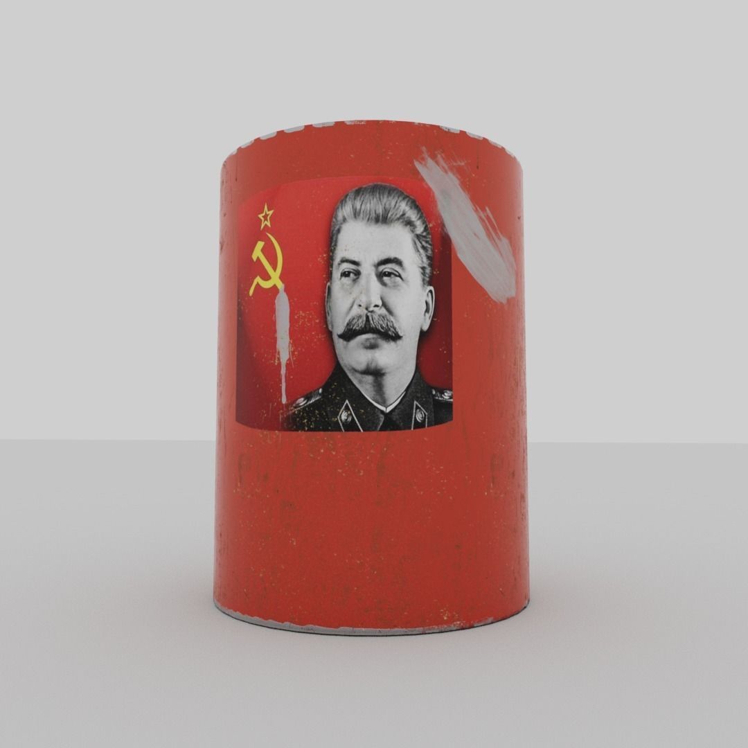 Soviet Union barrel Low-poly 3D model_1