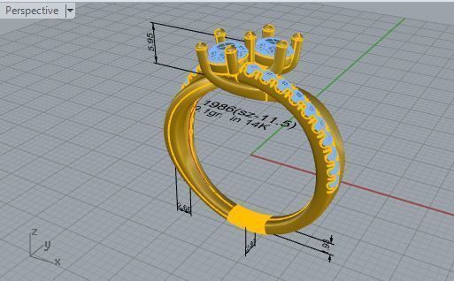 2 Stone Round Diamond Split Shank Ring 1986 3D print model_7