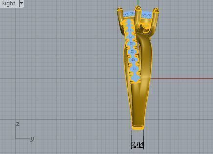 2 Stone Round Diamond Split Shank Ring 1986 3D print model_6