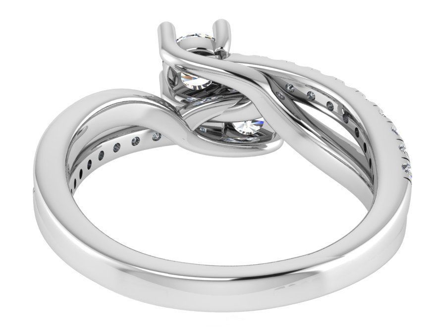 2 Stone Round Diamond Split Shank Ring 1986 3D print model_3
