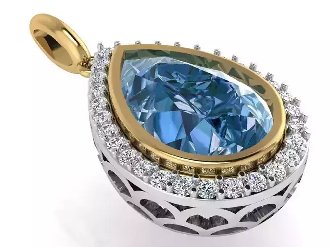 Pear Halo Pendant 1987