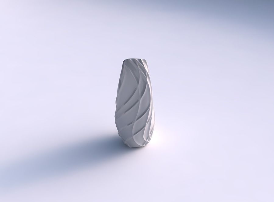 Top squeezed helix with wavy sparse extruded lines 3D print model_0