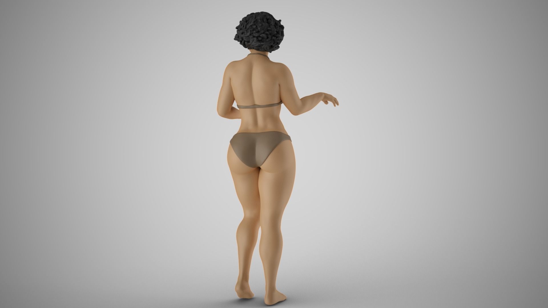 Beach Curly Girl 3D print model_8