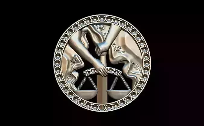 Statue of the law of Themis pendant