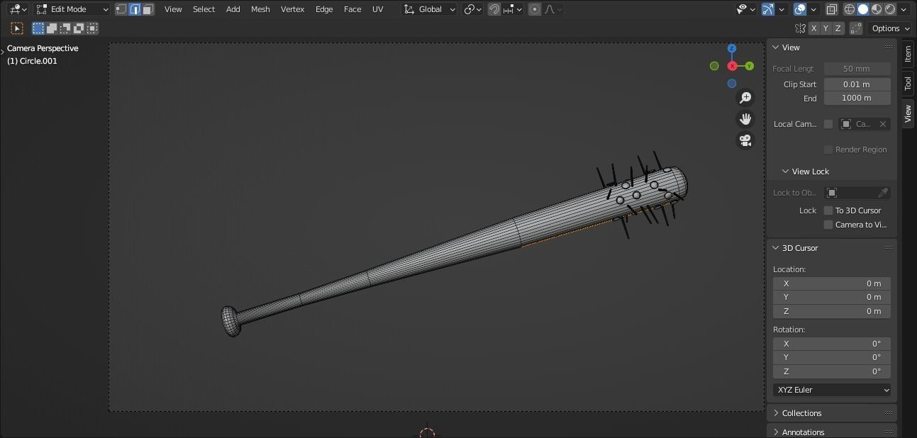Spike Bat 3D model_1